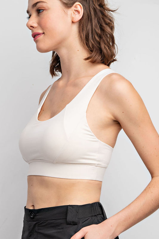 Rae Criss Cross Sportsbra - White Pearl