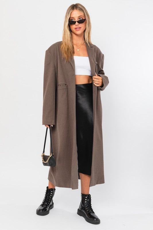 Straight Blazer Long Coat