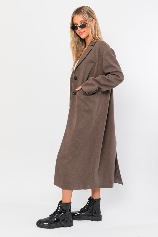 Straight Blazer Long Coat